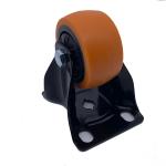 2 Inch Orange PU Tread Wheel with Rigid Solid Plate Caster