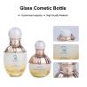 Buy cheap 50ml/60g Glass White to yellow gradient cylindrical Smooth with golden Lid for cosmetic packaging bottle from wholesalers