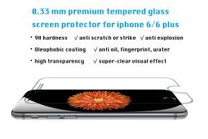 China 9H 0.15/0.22/0.33mm Anti-broken for Guard Iphone 6 Tempered Glass Screen Protector on sale