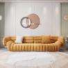 Buy cheap Apartment Modern Fabric Sofa Set Three Seater Yellow Color from wholesalers