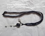 Luxury tube lanyard with metal retractible badge reel