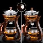 Bamboo Stand Borosilicate Glass Tea Infuser Cup