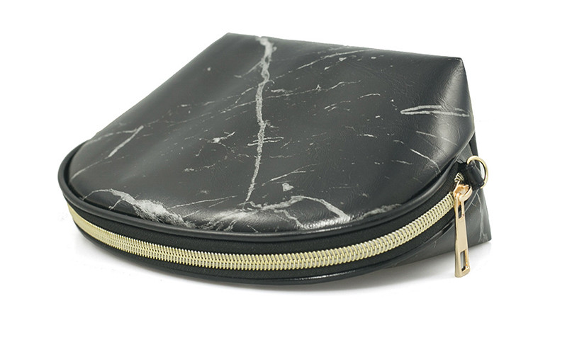 Shell Shape Waterproof Travel Marble PU Cosmetic Make Up Bags