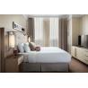 Buy cheap laminated Oak wood Hotel bedroom Furniture sets Tall headboard with Fabric upholstered padded and TV units Contemporary from wholesalers