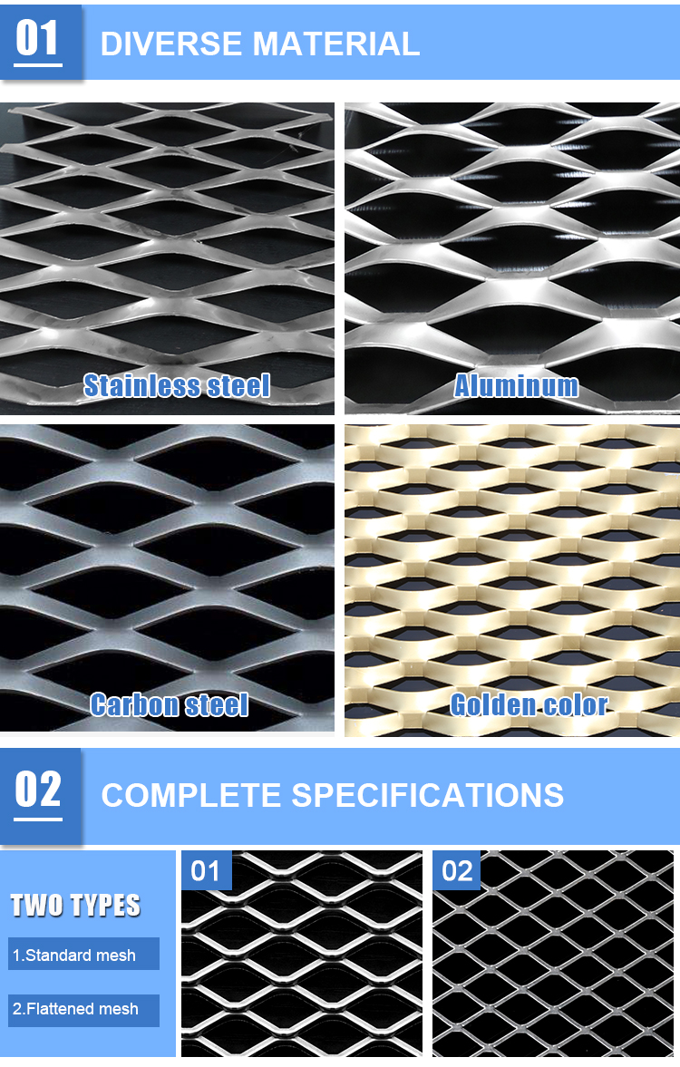 Stainless steel / copper Expanded Metal Grill Mesh