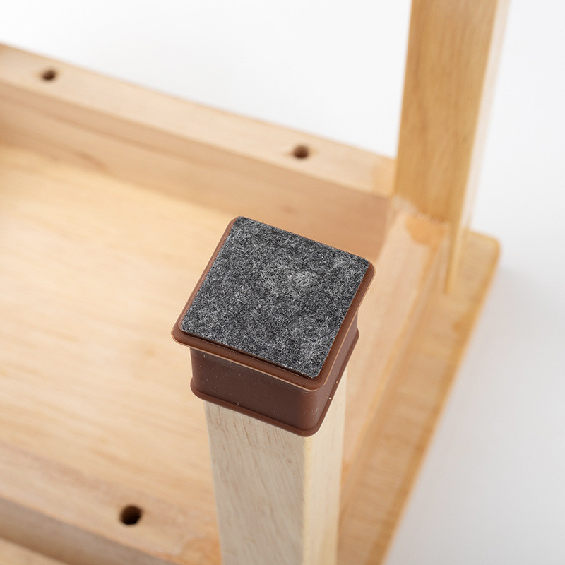 Silicone Chair Leg Floor Protectors Furniture Leg Protectors With Felt Black Table Leg Pad Brown