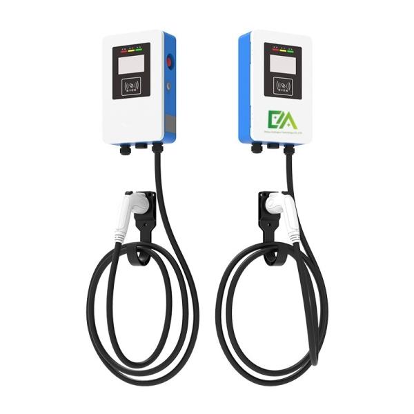 Buy cheap 7KW 11KW 22KW 32A Blue And White Wall Mounted Electric Car Single Gun AC Charger For Home Use from wholesalers