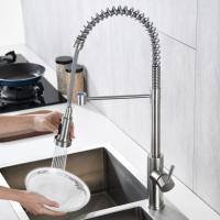 Buy cheap IPX5 Spring Coil Kitchen Faucet Kitchen Mixer Tap With Extendable Spray product