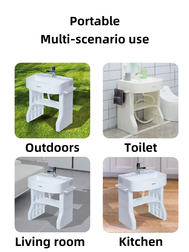 Large Square Type Children's Washstand Hot Selling Safety Standards White / Pink Color Customized