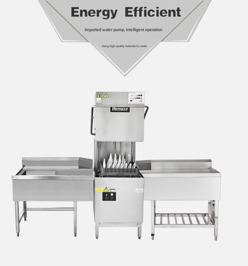 60kw SUS304 Rack Conveyor Dishwasher 3380-4920PCS / Hour 4200x862x2000
