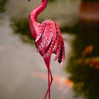 Buy cheap Outdoor Metal Pink Flamingo Yard Decor Animal Metal Flamingo Statue product