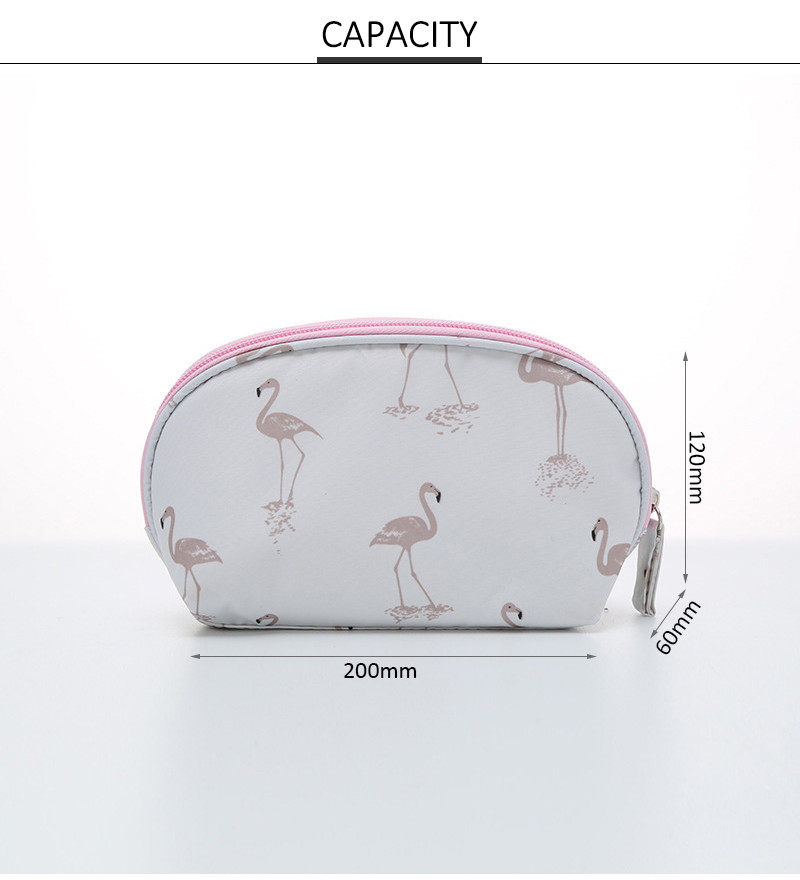 Zip Flamingo Full Printing Women Cosmetic Bag