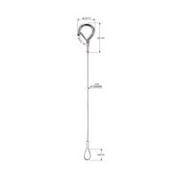 Buy cheap Loop And Die Cast Hook Steel Wire Rope Sling 2000mm Length YW86543 product