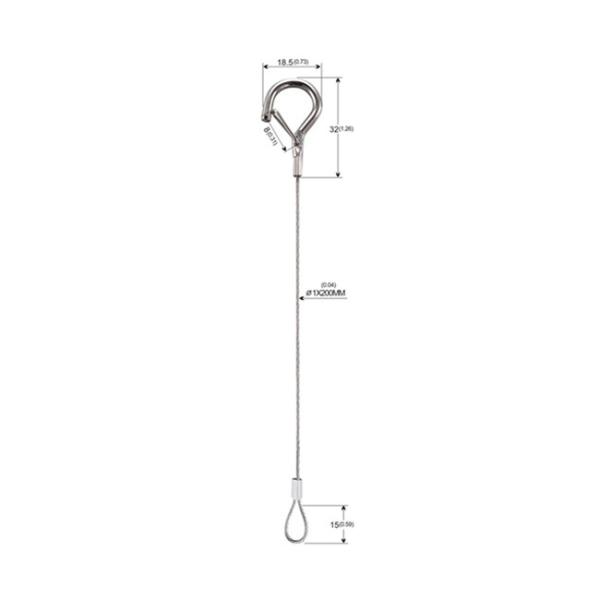 Buy cheap Loop And Die Cast Hook Steel Wire Rope Sling 2000mm Length YW86543 from wholesalers