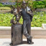 Bronze Sculpture of a Happy Man in Outdoor Metal Art and Craftsmanship