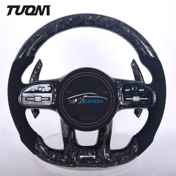 Suede Mercedes Benz Steering Wheel A45 W204 W205 CLE GLC Forged Carbon Fiber