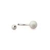Buy cheap Belly button ring matt silver gold black navel ring two balls barbell body piercing jewelry free sample from wholesalers