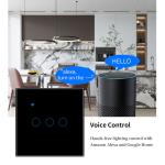 Wall Concealed Tuya Smart Home Wi Fi Switch with Grey Tempered Glass Panel 4