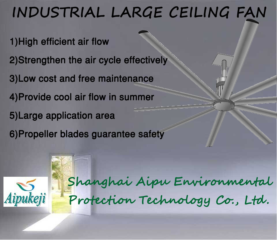 1.1kw 24ft 6 blade big ceiling fan for workshop and farm