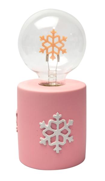 Buy cheap Pink Base LED Filament Lamp With Snow Flake Resin 3AAA 8.4*8.4*18cm 615g from wholesalers