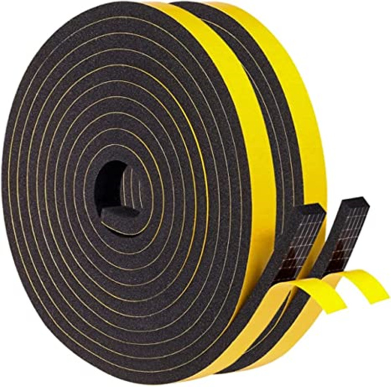 Thick Foam Weather Stripping High Density Rubber Foam Self Adhesive Weatherstrip Tape