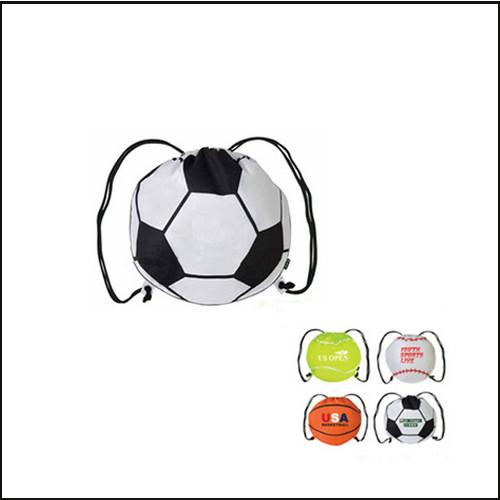 Buy cheap New Creative customed logo football sports shape drawstring bag from wholesalers