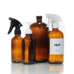 16 Oz Round Boston Amber Glass Lotion Bottles Perfume Sprayer