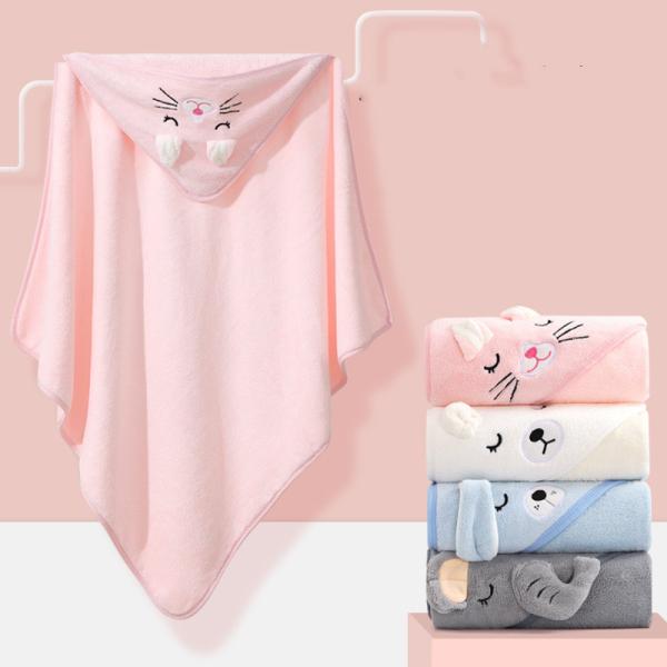Buy cheap House Cartoon Design Velvet Hooded Baby Kids Bath Towel with Good Absorption 80*80cm from wholesalers