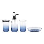 Buy cheap 4pcs Glass Bathroom Accessories Set Ombre Blue Apothecary Head Crack Effect Round Shape from wholesalers