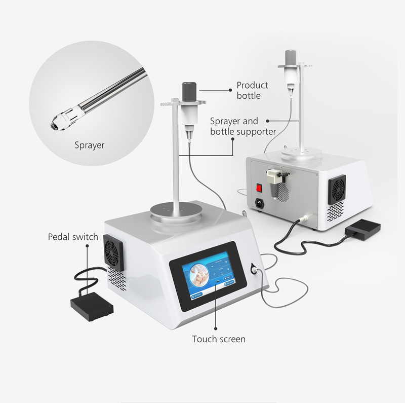 Triple Spray Gun Jet Peel Machine 0.3-2mm Penetration Depth Comfortable Feeling
