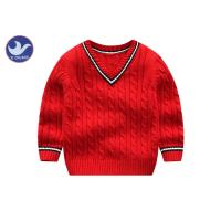 Buy cheap Cable Knitting Stripe Boys V Neck Sweater Full Reglan Sleeves School Uniforms product