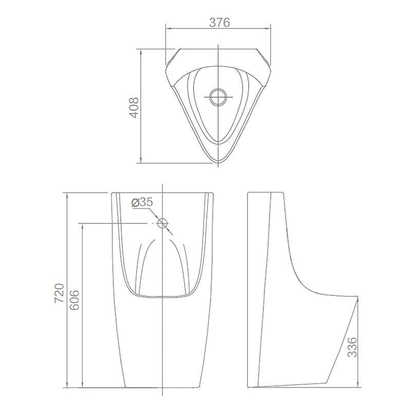 Male Ceramic AN650 Wall Hung Urinal , Sanitary Ware Pee Toilet Bowl