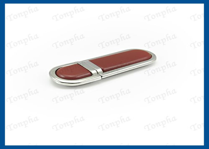 Genuine Leather USB Flash Drive Memory Stick With Customized Engraved Logo