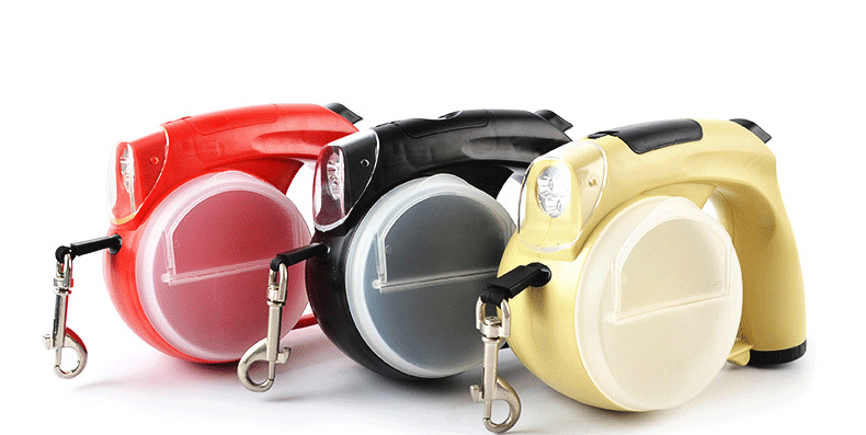 4m Retractable Led Dog Leash Nylon Retractable Dog Leash With Flashlight