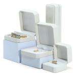 Hanhong Jewelry Package for Earrings Bracelet Storage Box in White Leather 10*10