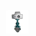 Fluorine Anti Corrosive Electric Actuated Butterfly Valve Dn40 - Dn1000 Mid