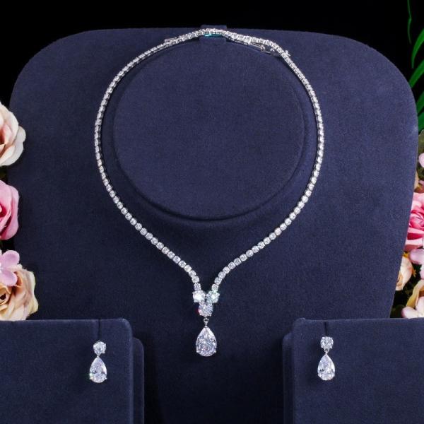 CZ Stones Jewelry Sets Necklace Bracele Earring Ring Jewelry Sets For Women