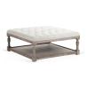 Buy cheap french antique linen fabric home goods tufted square ottoman coffee table for event and wedding from wholesalers