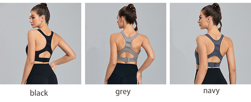 Shockproof Plus Cup Sports Bra Womens Fixed Breast Pad With Shoulder Strap