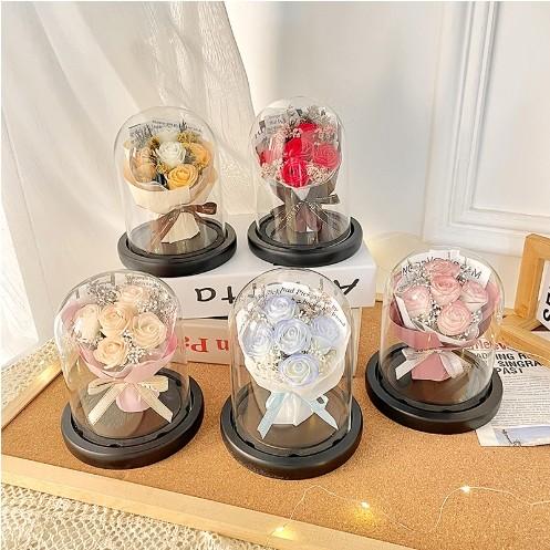 Buy cheap Woolen French Romantic Simulation Flower Hug Bucket Ornaments Creative Lighted Rose Bouquet Valentine's Day Gift Hand-held Flower Bag 11x15cm from wholesalers