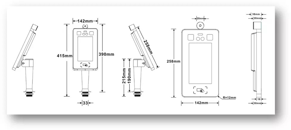 Non Contact 0.2 Seconds IR Sensor Face Recognition Thermometer