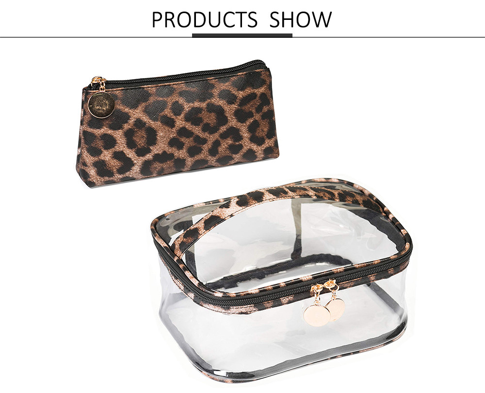 Multifunctional Leopard PVC Cosmetic Organizer Bag