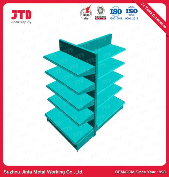 Buy cheap Green Double Sided Gondola Shelving 500mm 1800mm Grocery Store from wholesalers
