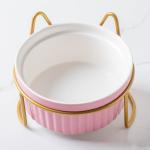 Ceramic Double Bowl Water Bowl High Foot Cat Food Bowl Drinking Bowl Pet Bowl