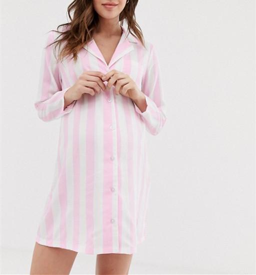 Office Wear Womens Maternity Clothes Long Pregnancy Shirt Dress Striped Point