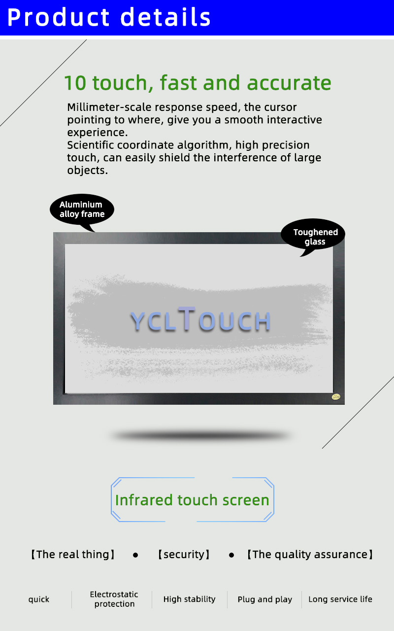 19 Inch Infrared Touch Screen Frame 16:10 Ratio 10 Points For PC