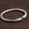 Buy cheap Sterling Silver Chunky Wire Cable Cuff Bracelet Women Retro Bangle (SZ0002) from wholesalers