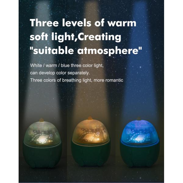New Cute Dinosaur Sky projection Night Light Rotating Music box Projector USB rechargeable table lamp For Kids Holiday G