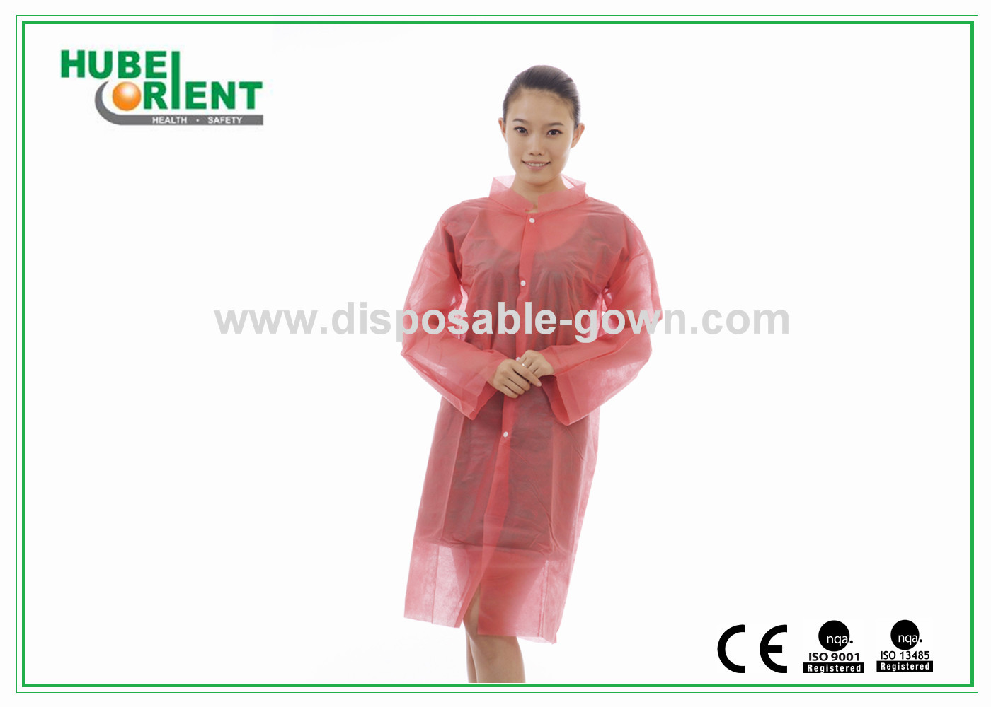 With Shirt Collar Knitted Cuff Disposable Lab Coats Made By Breathable Non Woven For Prevent dust