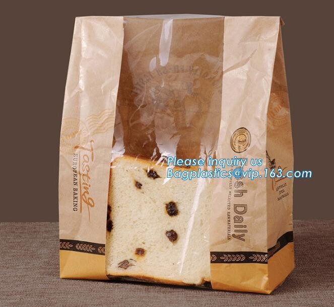 Chinese New Design Hot Sale Custom Printed Pharmacy White Kraft Paper Bag Bread Paper Bag,stand up kraft paper bread bag